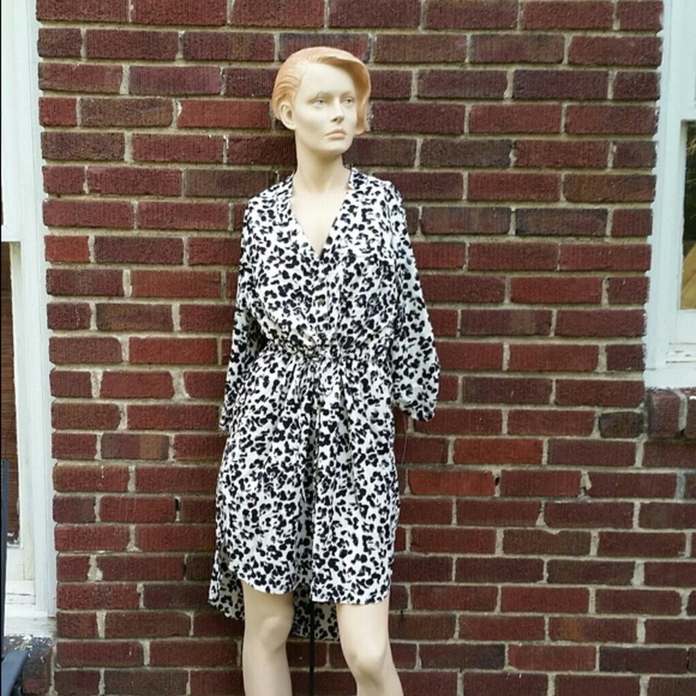 Cheetah Print Black and White High Low Dress